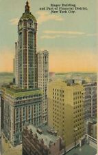 NEW YORK CITY - Singer Building and Part Of Financial District Postcard picture
