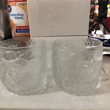 Two (2) McDonald's FLINTSTONES Frosted Glass 10 oz ROCKY ROAD MUGS picture