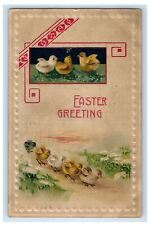 1907 Easter Greetings Chicks Embossed Charleston West Virginia WV Postcard picture