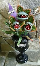 Hyde & Eek Large Faux Creepy Ghoulish Garden Succulent Halloween Black Planter picture