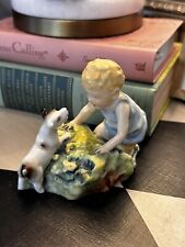 Vintage Royal Worcester Two Babies Child Dog Figurine picture
