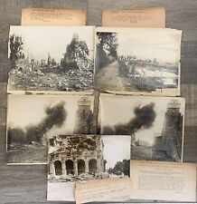 Lot 5 WWI Press Photo ~1917 Destruction France Wrecked Houses Theater Peronne picture