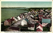 Iroquois Indian Village Caughnawaga Quebec Canada White Border Postcard 1920s picture