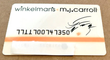 VINTAGE WINKELMANS - M.J. CARROLL DEPARTMENT STORE CREDIT CARD picture