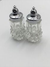 Vintage Clear Heavy Indiana Glass Salt and Pepper Shakers picture