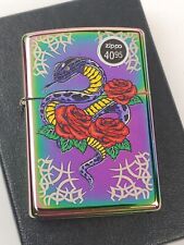 Zippo 48395 Snake w/ Roses Tattoo on Multi-Color Spectrum Lighter - APR (D) 2022 picture