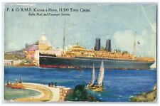 c1910's P & O R M S Kaisar I Hind Steamer Indian Mail Passenger Service Postcard picture
