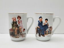 Vintage 1986 Norman Rockwell Lot of 2 Coffee/Tea Cup/Mug  picture