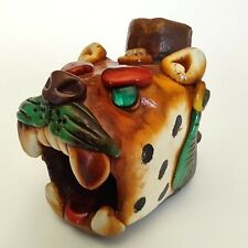 Rare Jaguar Warrior Roar Whistle Real Mayan Aztec Mexican Hand Crafted Gift Art picture