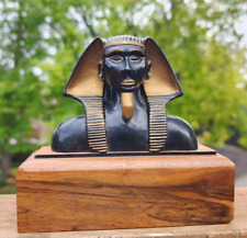 VTG Egyptian Pharaoh Bust Wood Statue Sculpture - Bob Holm #62 - 1987 picture