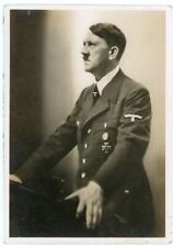 German WW2 Postcard of The Fuhrer Adolf In Military Uniform WW1 EK1, Wound Badge picture