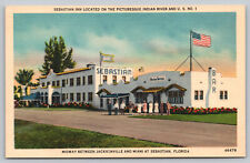 Sebastian Fl Florida - Sebastian Inn Restaurant - Bar - Linen Postcard - c1940's picture