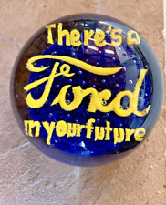 Rare Vintage Ford Dealership Advertising Glass Paperweight Crystal Ball picture