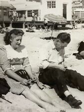 (AdF) FOUND Photo Photograph Vintage Snapshot Laguna Beach Woman Man picture