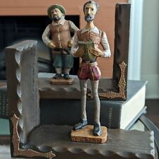 Vintage Don Quixote Carved Wood Bookends Sancho La Macha Library Literature Art picture