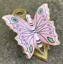 Vintage Allied Brass pink Butterfly Paper or note Clip picture