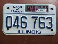 1998 Illinois Motorcycle License Plate 046 763 picture