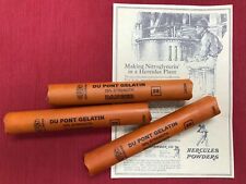 set of 3 Dupont inert dynamite sticks with nitroglycerin ad for mining display picture