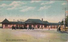 Rutherford, NJ: 1910 Erie RR Station, Vintage New Jersey Railroad Train Postcard picture