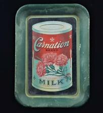 VINTAGE CARNATION MILK ADVERTISING TIN TIP TRAY - c1910 CHARLES W SHONK CO LITHO picture
