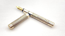 SWAN SF2B FOUNTAIN PEN IN STERLING SILVER 14K OBLIQUE BROAD NIB MADE IN ENGLAND picture