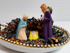VTG Kitchen Porcelain Spoon Christmas Nativity Miniature Putz Plastic Figures picture
