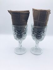 Vintage Set Of 2 Libbey Hobstar Wine/ Water Goblets  picture