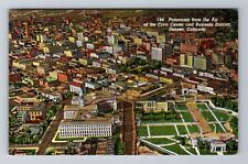 Denver CO-Colorado, Panoramic of Civic Center & Business Area Vintage Postcard picture