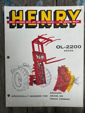 Original Vintage Henry Orchard Farming Lifts OL-2200 Dealer flyerTopeka KS picture
