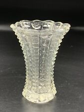 Vintage Indiana Glass Mayflower Tulip Vase Clear Glass Bar & Bubble Design picture