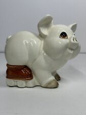 Vintage Quon-Quon ceramic Pig on Rollerskates Piggy Bank made in Japan picture