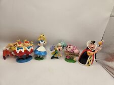 Lot Of 6 Alice In Wonderland Glitter PVC Figures Queen Of Hearts Cheshire Cat + picture