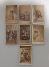 Lot Of 7 - Wallet Size Cabinet Photos Vintage 1890's Family & Children Victorian picture