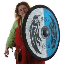 Double Ravens Personalized Viking Shield, Norsman shield, Wall decor, Larp picture