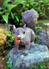 Safari Ltd® Gray Squirrel Holding Acorn RESIN FIGURINE for AUTUMN Fall DECOR picture
