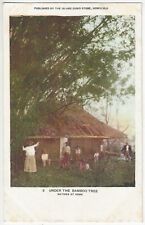1898 Island Curio Store, Native Ethnic Hawaiians, Straw Hut, Old Hawaii Postcard picture