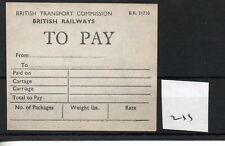 British Railways Transport Commission BR/BTC - Luggage Label (211) To Pay picture