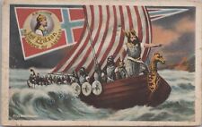 Postcard Leif Erikson Discoverer of America Vikings  picture