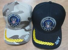 U.S. Navy Cap Black & Tan Colors 60 Pc 2 Color Embroidery Design 100 % Acrylics picture