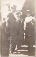 Humboldt Saskatchewan Man Women at Railway Station 1913-14 RPPC Postcard H18 picture