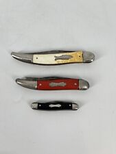 lot 3 - vintage folding knives ( 1 Imperial, 2 Colonial)  fish, pocket , 2 blade picture