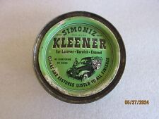 VINTAGE SIMONIZ KLEENER CAN 1920's WAXING CARS CLEANS & RESTORES LUSTER picture