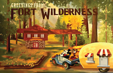 Fort Wilderness Cabins Greetings Mickey Mouse Pluto  Walt Disney World Poster picture