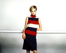 Twiggy 1960's British fashion icon in classic era pose 8x10 inch real photo picture