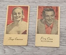 Faye Emerson & Perry Como ENGRAV-O-TINTS Collectible Cards Movie Stars picture