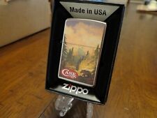CASE XX KNIFE GRIZZLY BEAR IN FOREST MOUNTAIN SCENE ZIPPO LIGHTER  MINT IN BOX picture