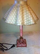 Vintage Retro 1940-50's Pink Crystal Glass boudoir vanity Bedroom Light picture