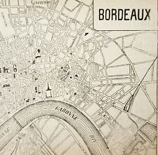 Bordeaux France City Mini Map Antique c1920s Info Page Ephemera PCBG7C picture