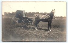 c1910 GENTLEMAN IN HORSE DRAWN CARRIAGE SOUDERTON PA AREA RPPC POSTCARD P3887 picture