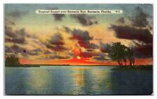 Tropical Sunset Over Sarasota Bay, Sarasota, Florida Postcard picture